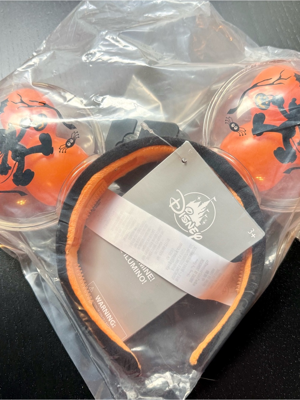 NEW Disney Halloween Orange Light-Up Mickey Ear Headband